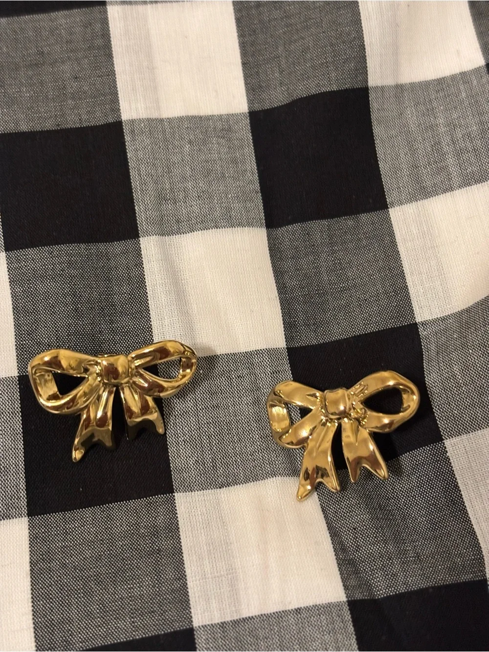 Gold Bow Stud Earrings - Women Jewelry
